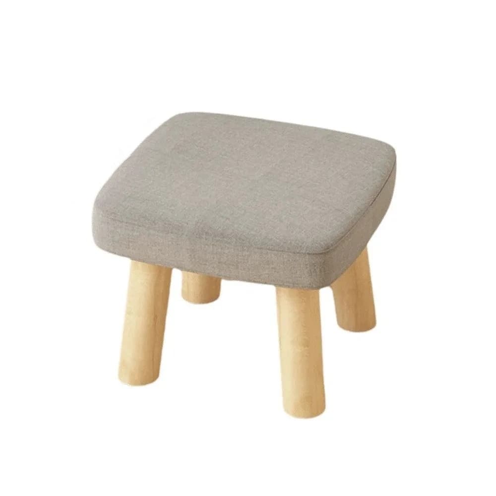 Soft Solid Wood Small Foot Stool Non-Skid Wear-resistant Shoe Changing Chair Thickened Sponge Cushion Comfortable