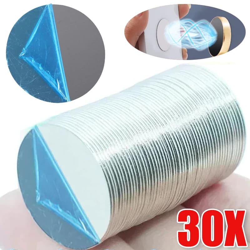 1/30 pezzi 30mm fogli di ferro adesivo universale magnetico piastra rotonda in metallo disco supporto per telefono adesivi supporto magnete mobile per auto