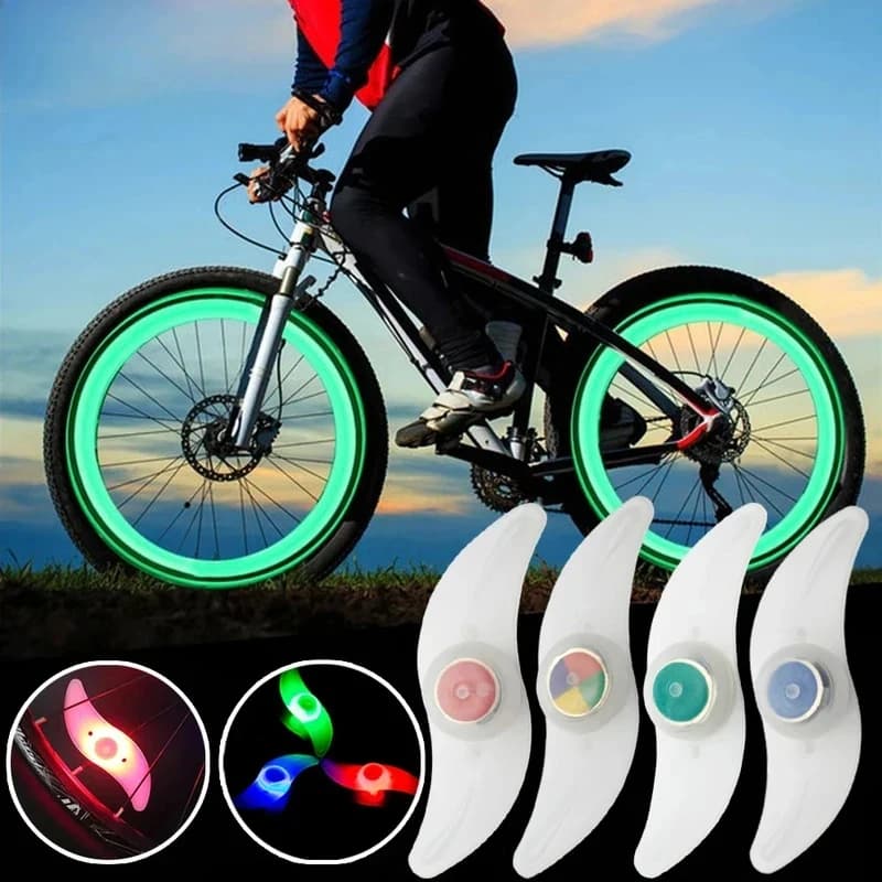 Luci per Raggi Ruota Bici 1/2/3/4 Pezzi, Luci per Pneumatici a 3 Modalità LED Impermeabili, Segnalazione di Sicurezza per Bici, Facili da Installare, Accessori per Bicicletta