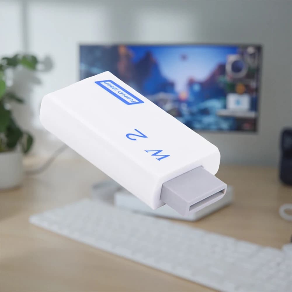 Convertitore Full HD 1080P da Wii a HDMI con Adattatore Audio 3.5mm, Convertitore Wii2HDMI per PC, HDTV, Monitor e Display