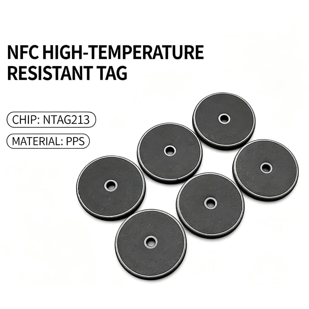 20Pcs 13.56Mhz TAGS PPS High Temperature resistant label RFID Tag NFC Laundry Tags NFC 213 Chip Industrial Washing Coin cards