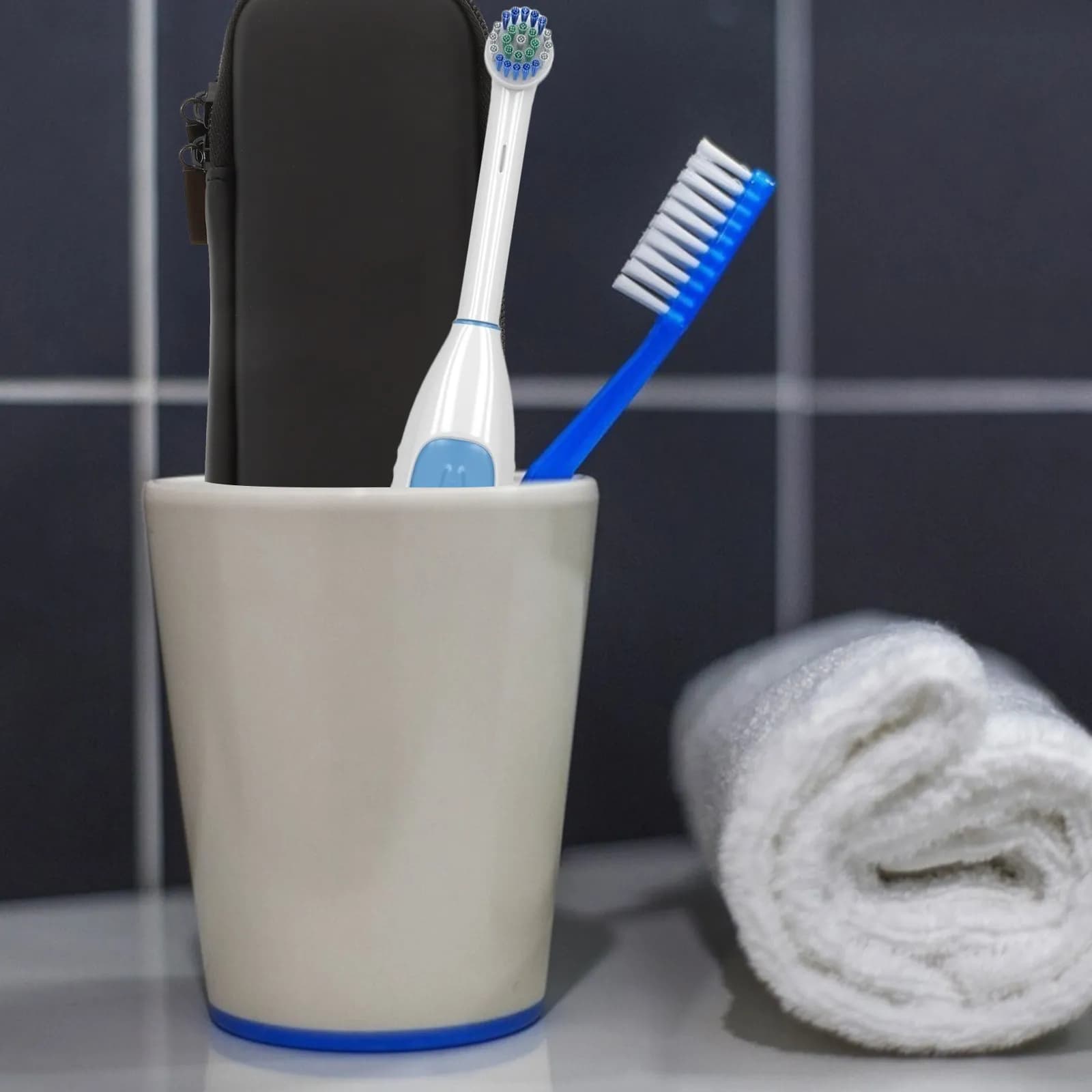 2 custodie protettive per spazzolini da viaggio, custodie portatili per spazzolini elettrici, scatole rigide in EVA PU con cerniera, antiurto e antipolvere