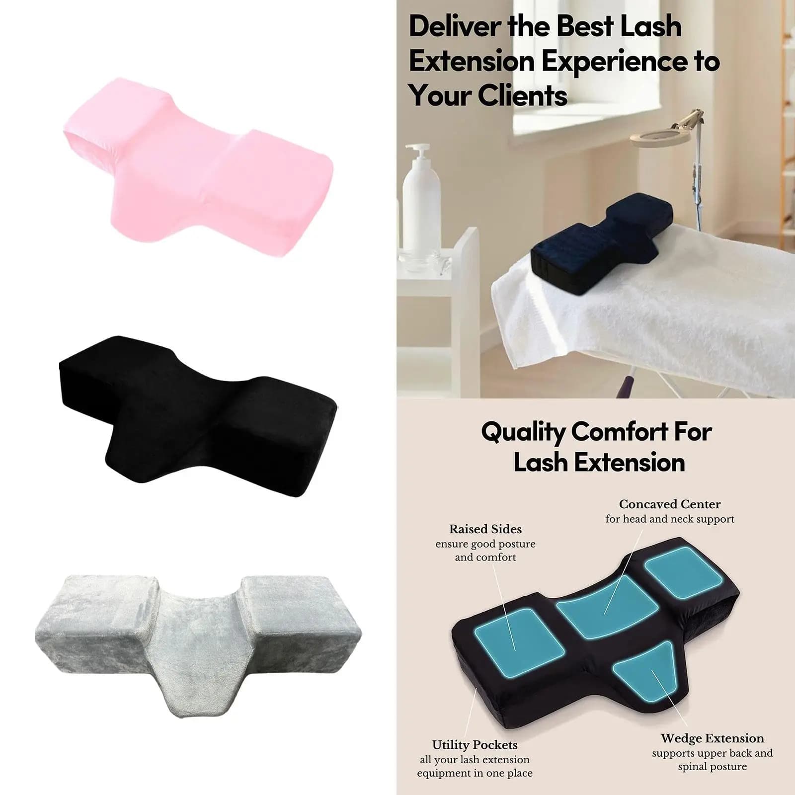 Lash Pillow Grafting Eyelash Groove Pillow for Salon Makeup Eyebrow Trimming