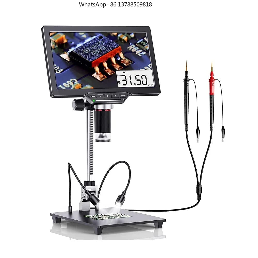 Nuovo Microscopio Multimetro 2000X con Display da 10,1 Pollici, Tensione DC/AC, Strumenti di Riparazione e Saldatura Multifunzione