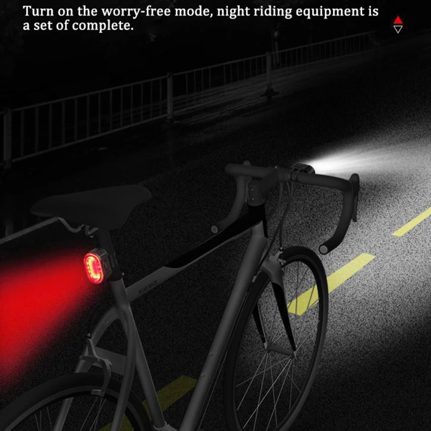 Strumento per parti di fari per bici di ricarica USB con cinturino regolabile impermeabile per coda di bicicletta portatile