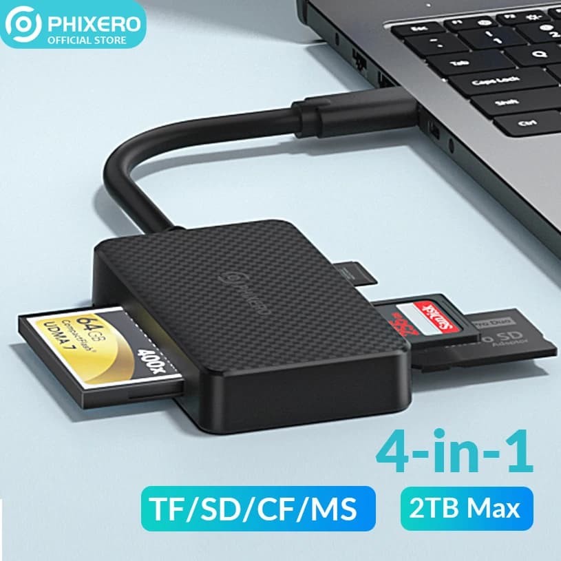 PHIXERO USB A tipo C 3.0 lettore di schede di memoria adattatore Multi Lector per Micro SD SDHC SDXC MMC TF CF MS Pro Duo Stick Switch Camera