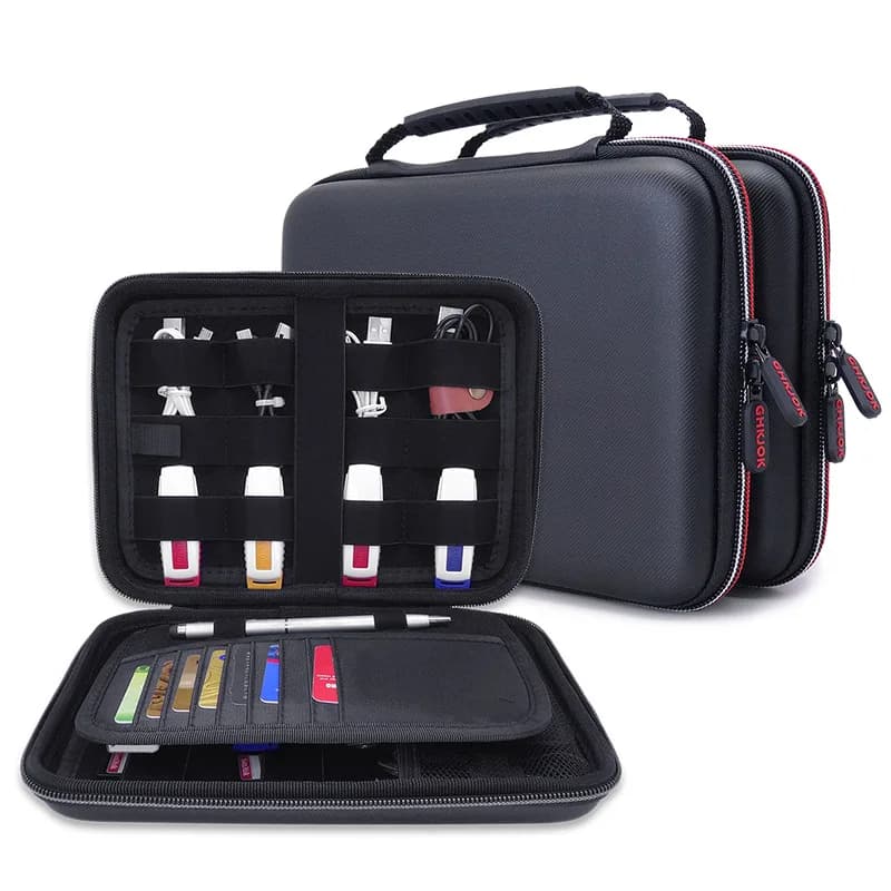 Custodia per disco rigido portatile custodia impermeabile antiurto per accessori elettronici supporto per Organizer/custodia per chiavetta USB/nero