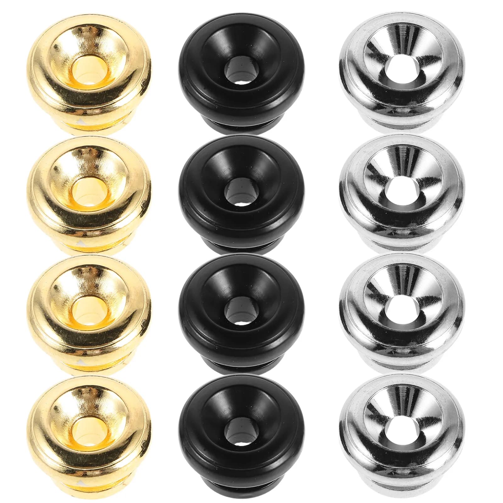 12Pcs Metal Guitar Strap Lock Pins Mushroom Head Design Secure Anti-Slip Acoustic Electric Bass Ukulele Strap Button Accessories