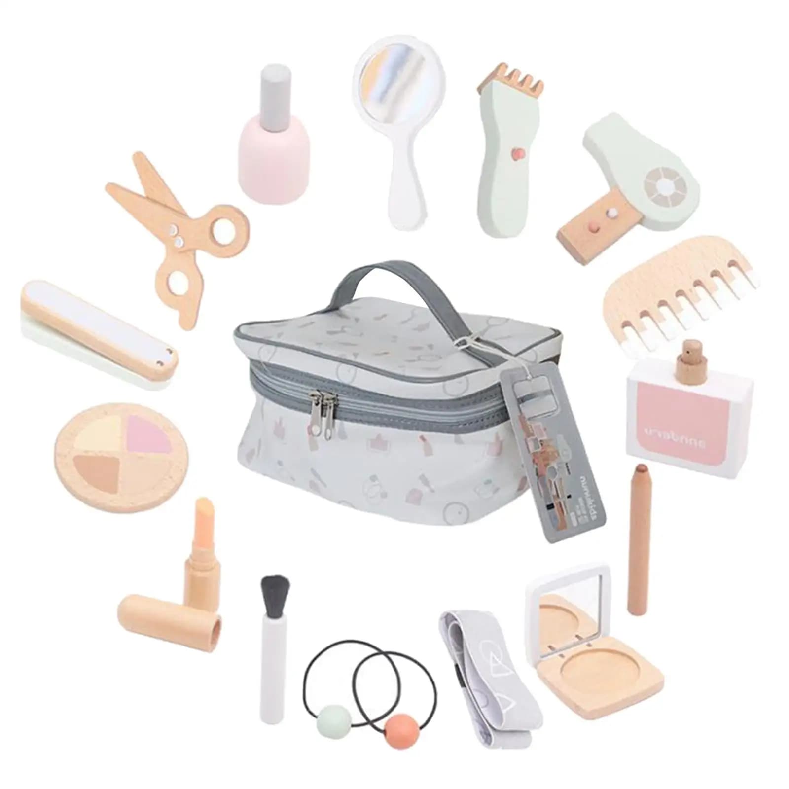 Set Make-up Toy with Hairdryer, Scissors & Hair Clips with Bag for Girls 3+