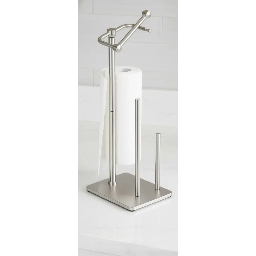 Supporto porta carta igienica in acciaio inossidabile con portaoggetti per 4 rotoli, design girevole, base ponderata per bagno