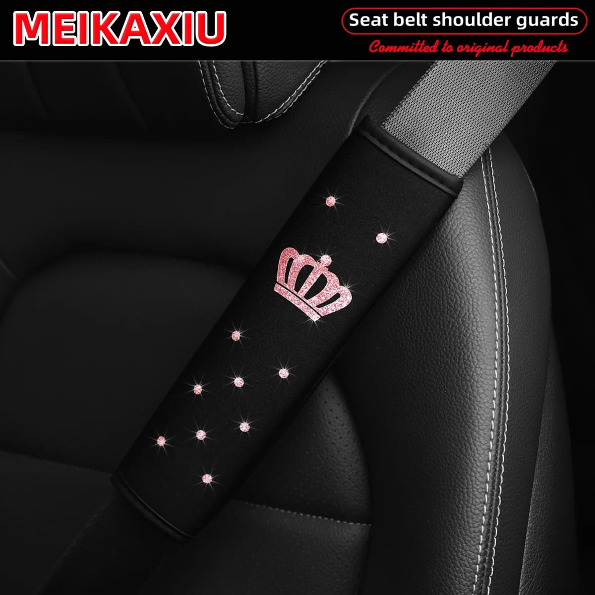1 pcs 2 pieces bling bling new style beautiful and soft car shoulder fabric covers safety belt decoration to avoid seal