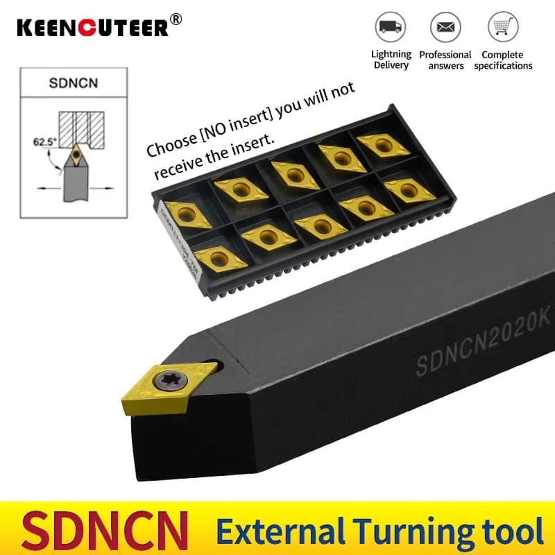 1pcs SDNCN1212H07 SDNCN1616H07 SDNCN2020K11 External Turning Tool Holder DCMT Carbide Inserts Lathe CNC Cutting Tools Set
