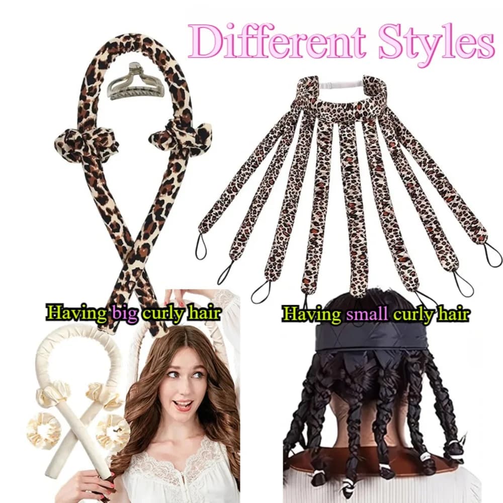 Hair drizzle without heat in silk, with two different styles, for fatigueless curls, tool for hair styling