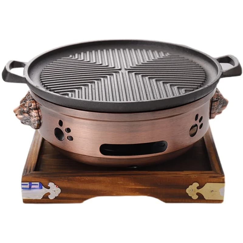 Barbecue Heated Buffet Platter Charcoal Grill Stove Non-Stick Heating Plate Barbecue Plate Candle Barbecue Maintaining Furnace