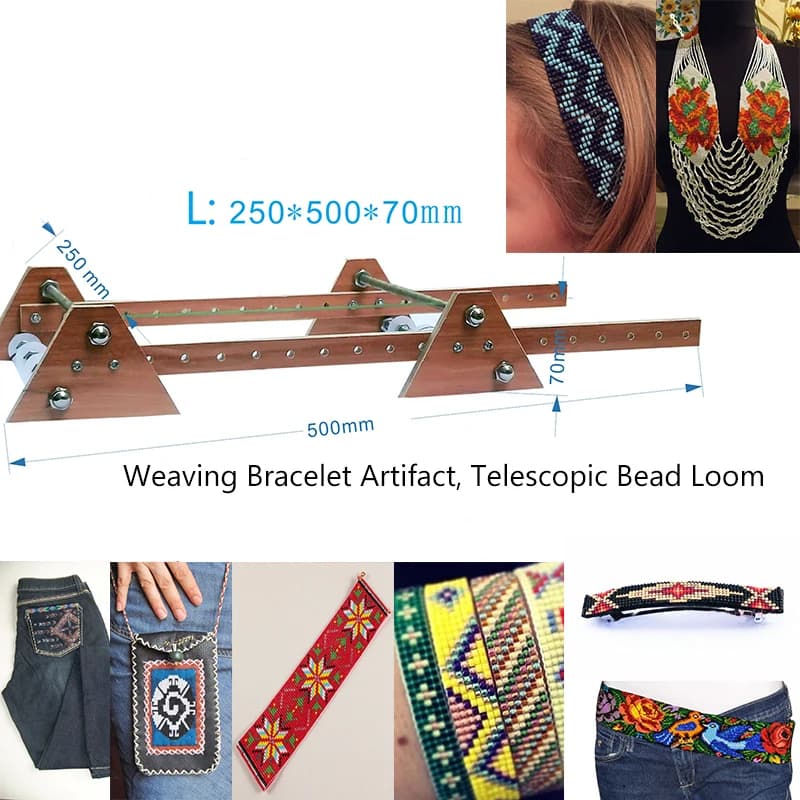 Weaving Bracelet Artifact Telescopic Beading Loom For DIY Handmade Bead Necklaces/belts Tool Wooden Weaving Machine