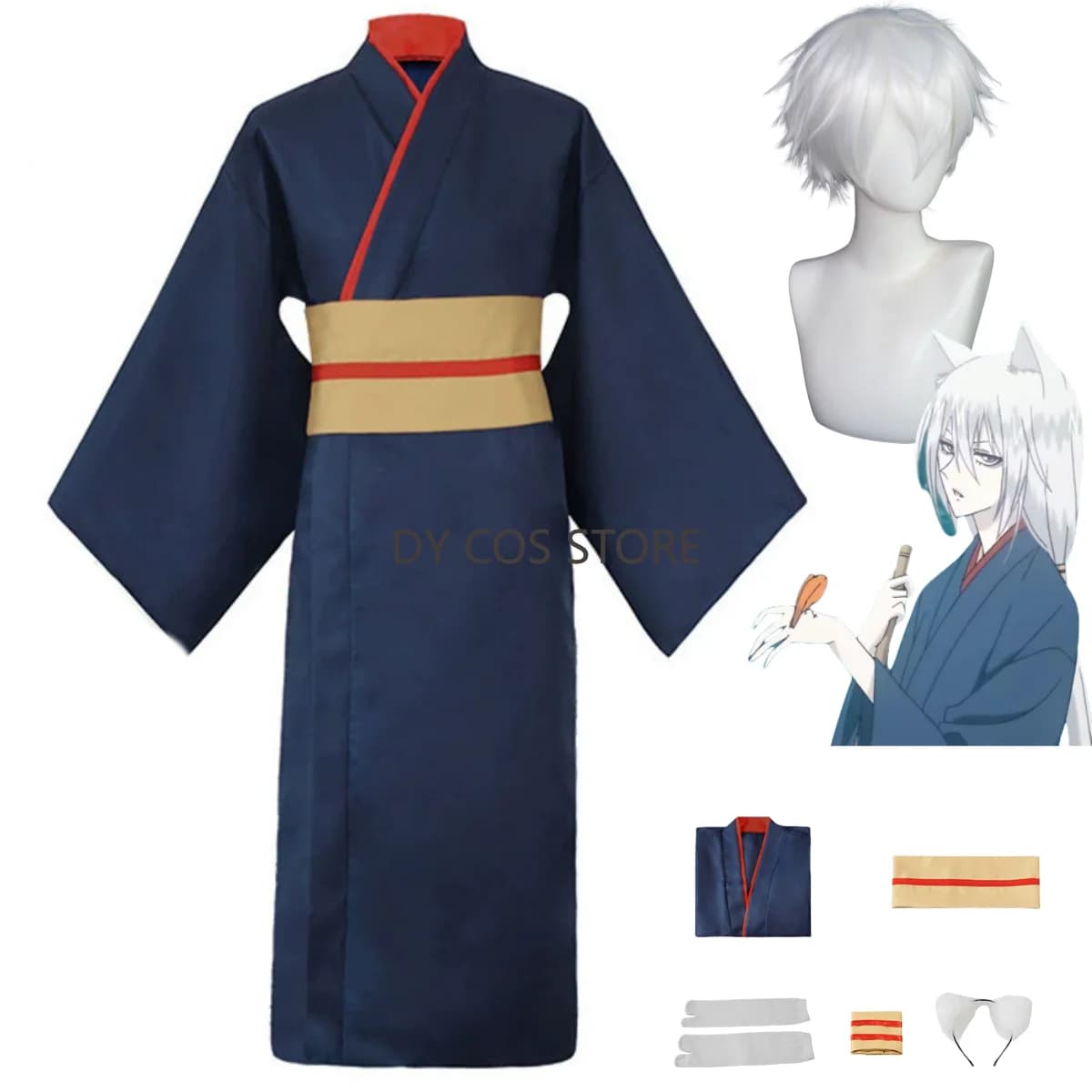 Anime Kamisama Love Kamisama Kiss Tomoe Cosplay Costume Japanese Style Kimono Bathrobe Wig Man Woman Carnival Party Suit