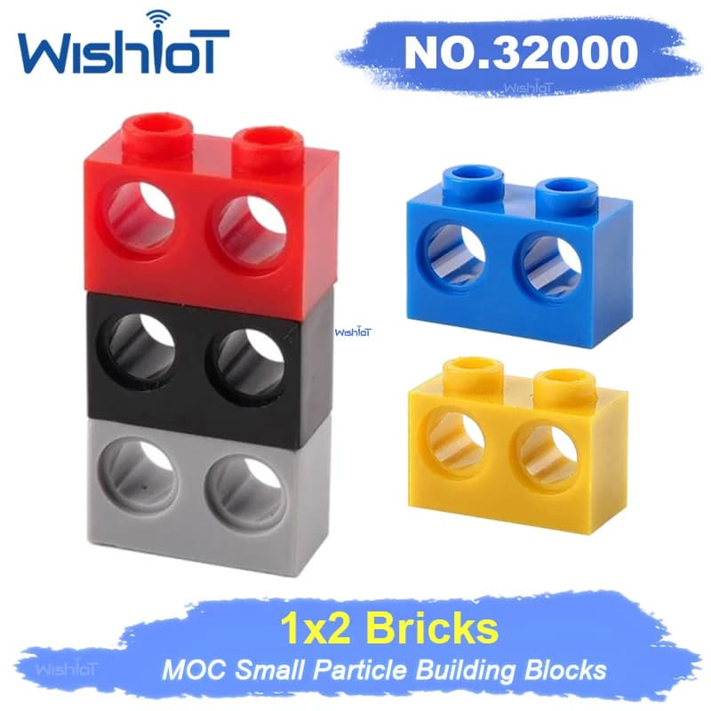 Parti MOC ad alta tecnologia MOC Blocco tecnico da costruzione 1x2 Mattoni 2 fori 32000 Adatto a tutte le marche Giocattolo con piccole particelle
