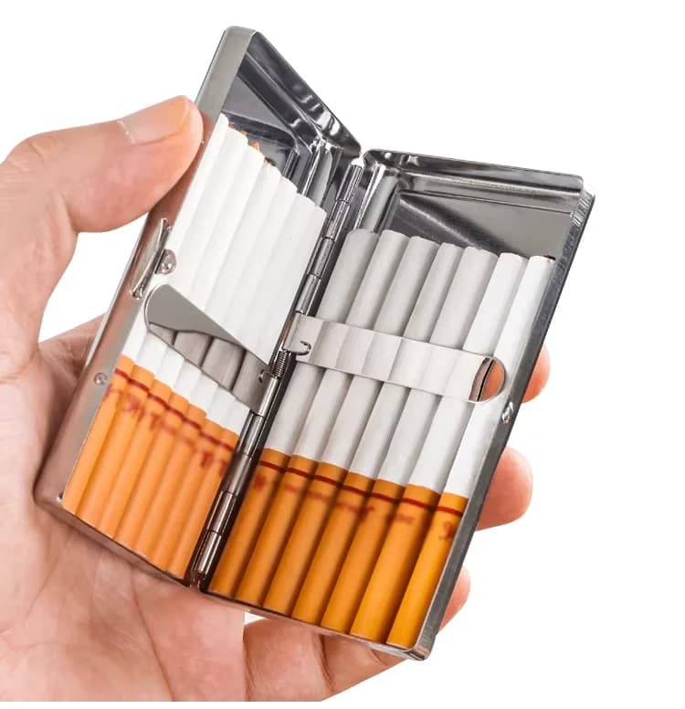 Heat Sublimation Blank Stainless Steel Cigarette Box Double-sided Metal Cigarette Holder Case For Print Men Christmas Gifts
