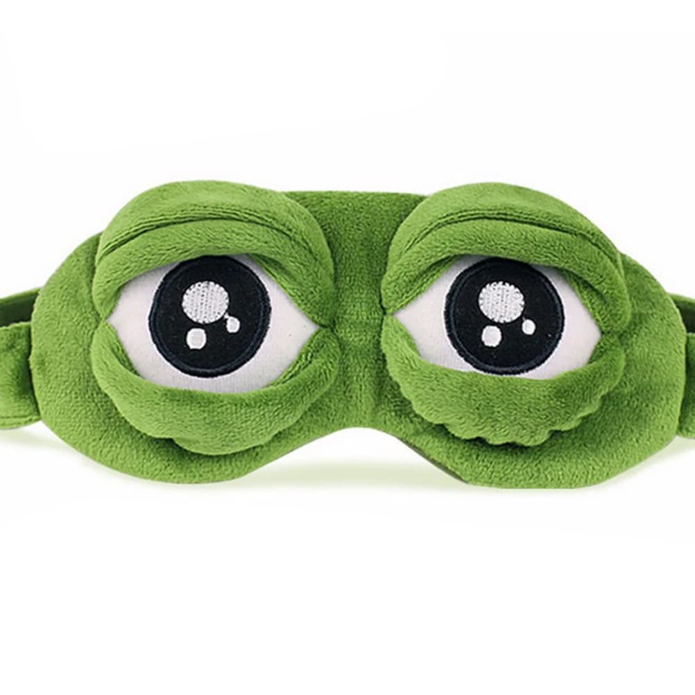 Mascherina per Dormire 3D a Forma di Rana Triste, Copriocchi Naturale per Dormire, Maschera per Occhi Morbida e Portatile per Uomo e Donna, Benda per Occhi da Viaggio
