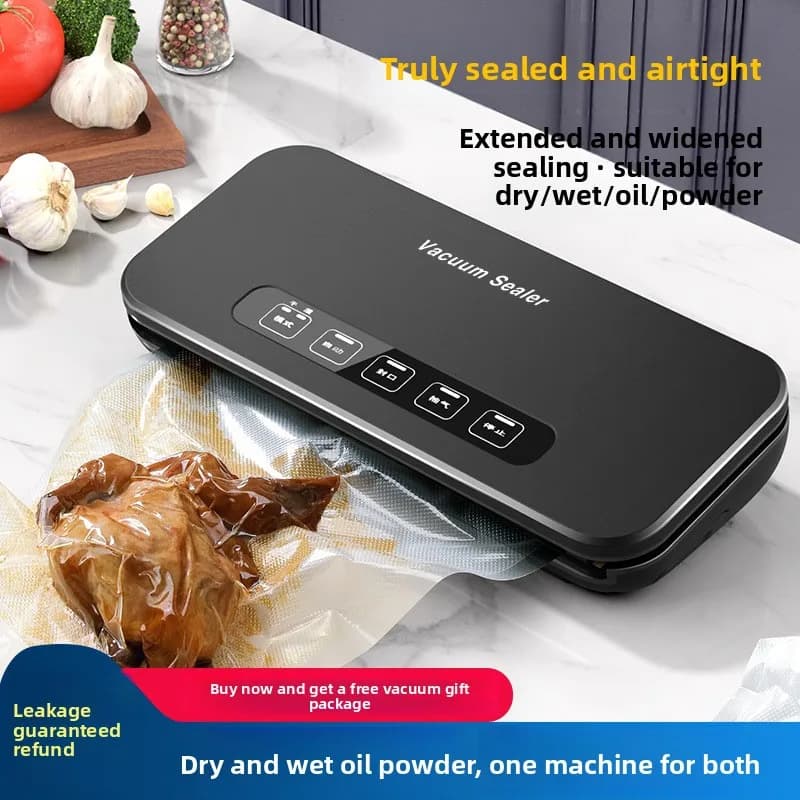 Small Automatic Vacuum Sealing Machine Equipped with Cutting Knife Fast Seal Bags Prevent Food Oxidation Kitchen Daily Equipment