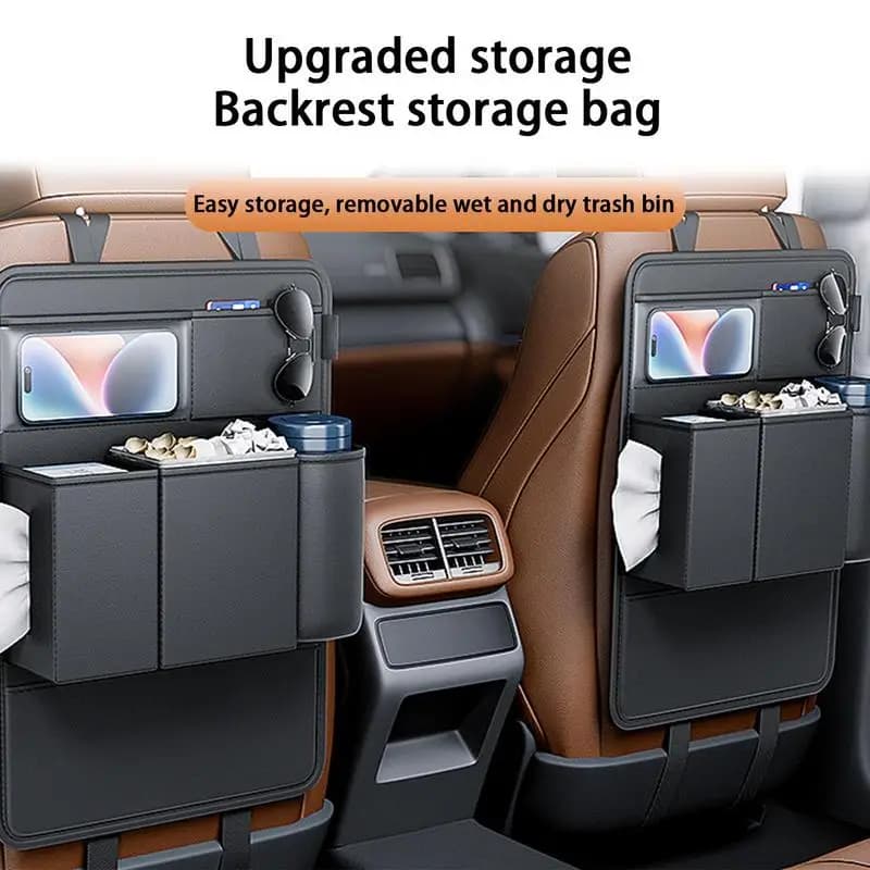Organizer per sedile posteriore per auto Coprisedili in pelle PU Elegante protezione per sedile posteriore Coprisedili eleganti per accessori da viaggio