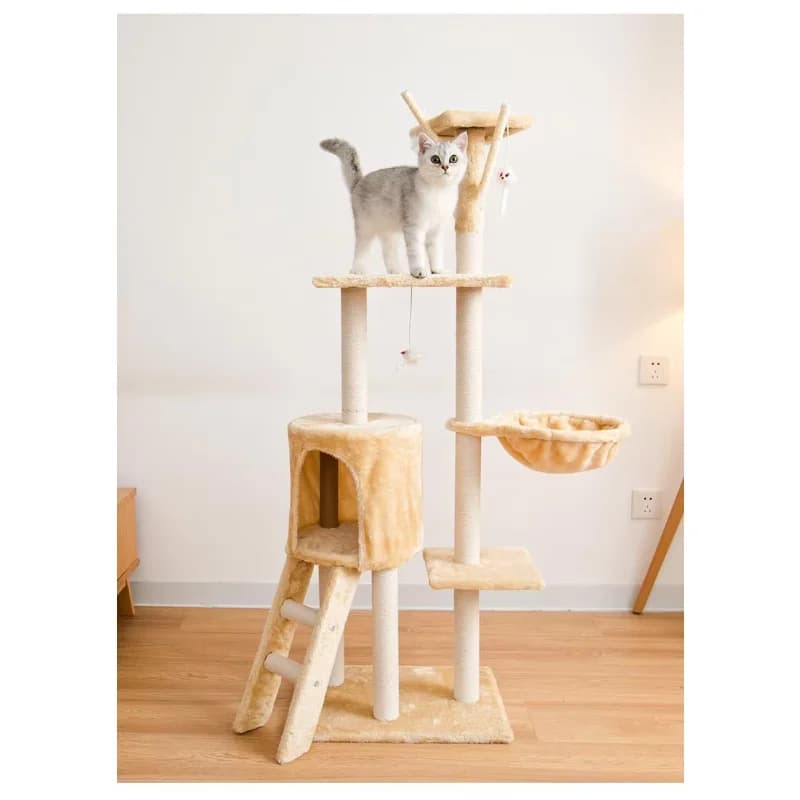 Moderno albero per gatti integrato e nido modello solido giocattolo in sisal grande gatto o cane commercio estero all'ingrosso