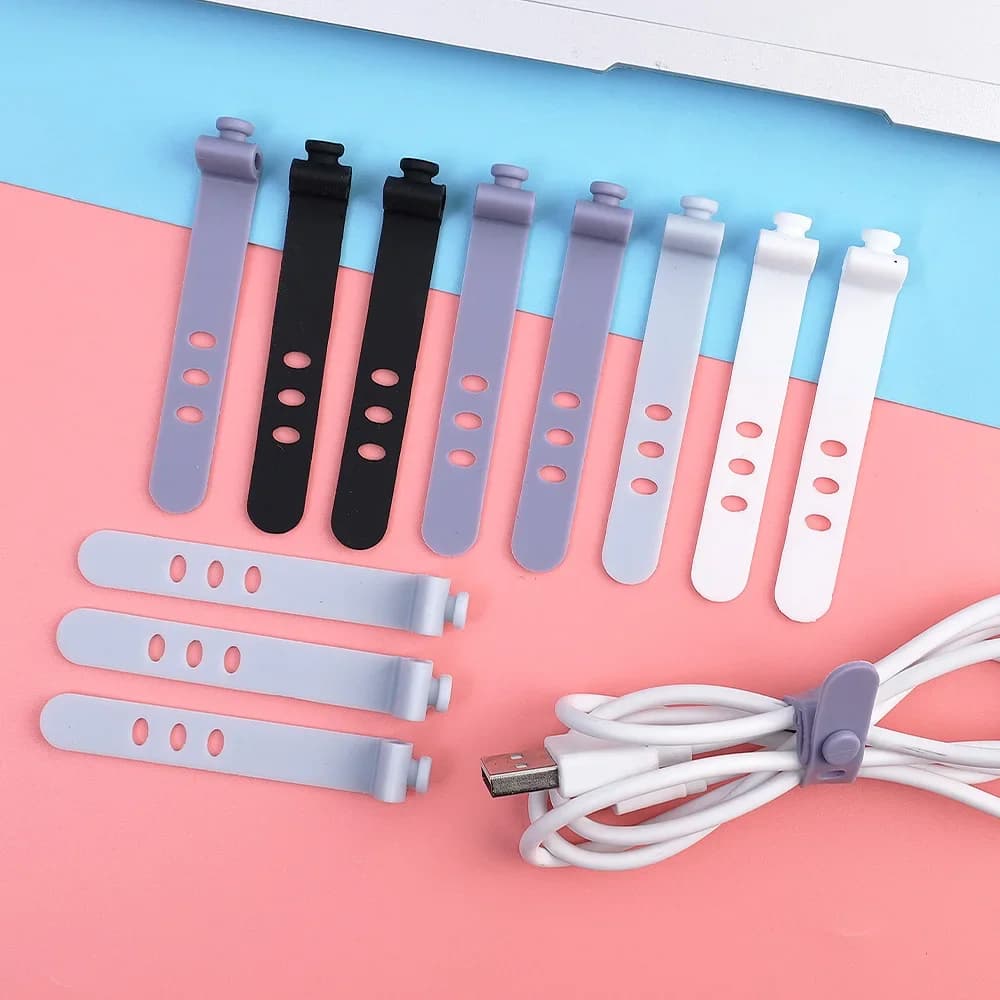 Clip in Silicone per Organizzare Cavi, per Cavi Dati del Telefono, Mouse, Cuffie, Caricabatterie, Accessori per Organizzazione Scrivania
