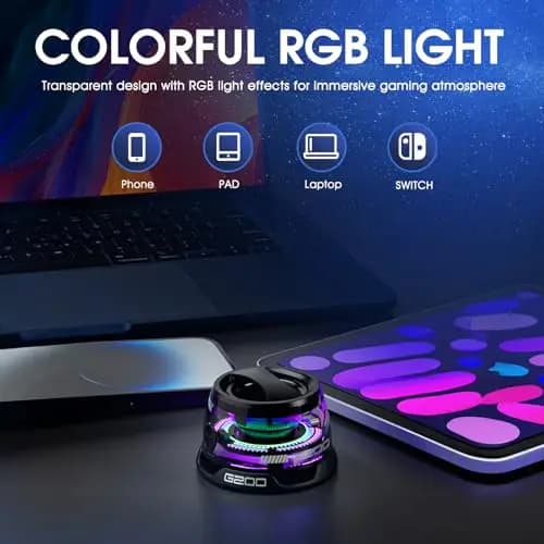 Wireless Speaker, Small Wireless Speaker with Multiple RGB Color Lights and Metal Surface Telephone Stand, Perfect Mini Speaker