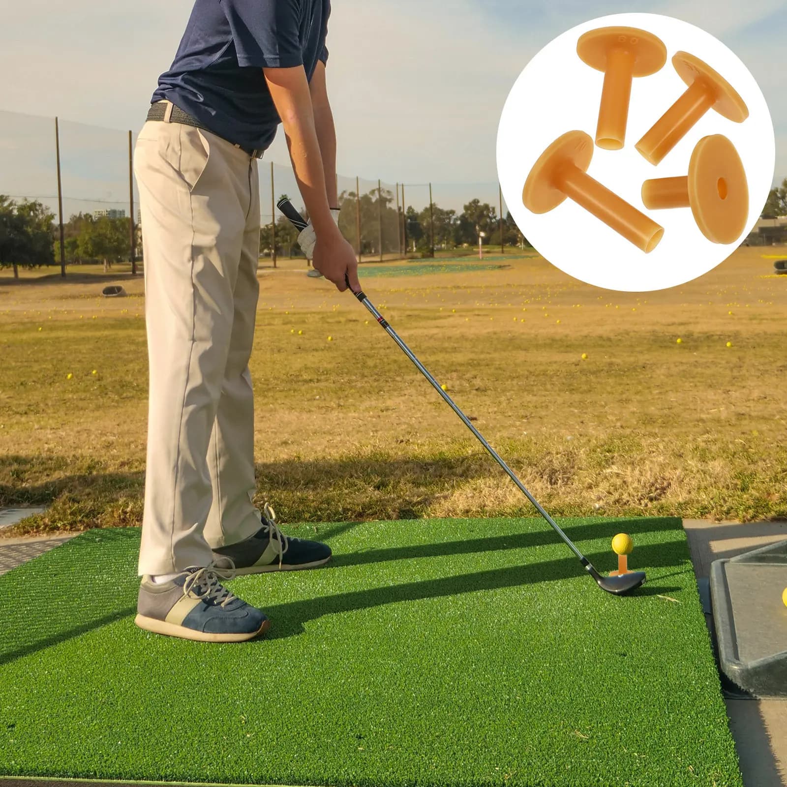 4 tee da golf flessibili di grandi dimensioni, resistenti, leggeri e riutilizzabili, per il golf a lunga distanza, accessori da golf