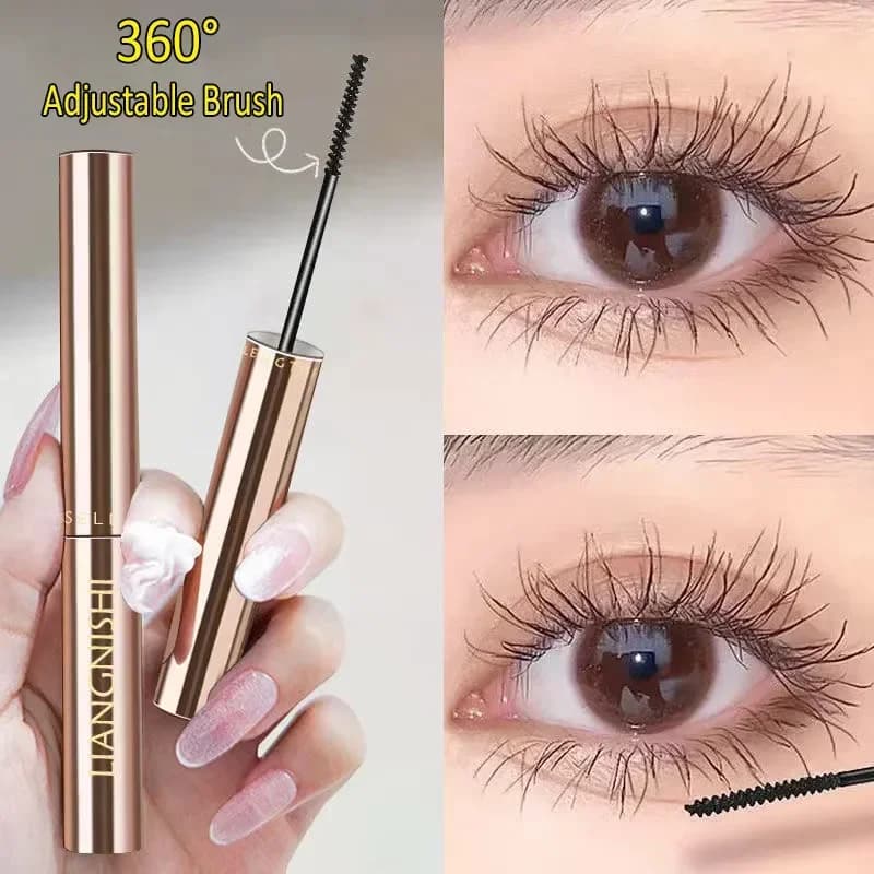 Silk Fiber Mascara Ultrafine Makeup Brush Extend Eyelash Mascara Brown Hairstyles Quick Drying Waterproof Cosmetic