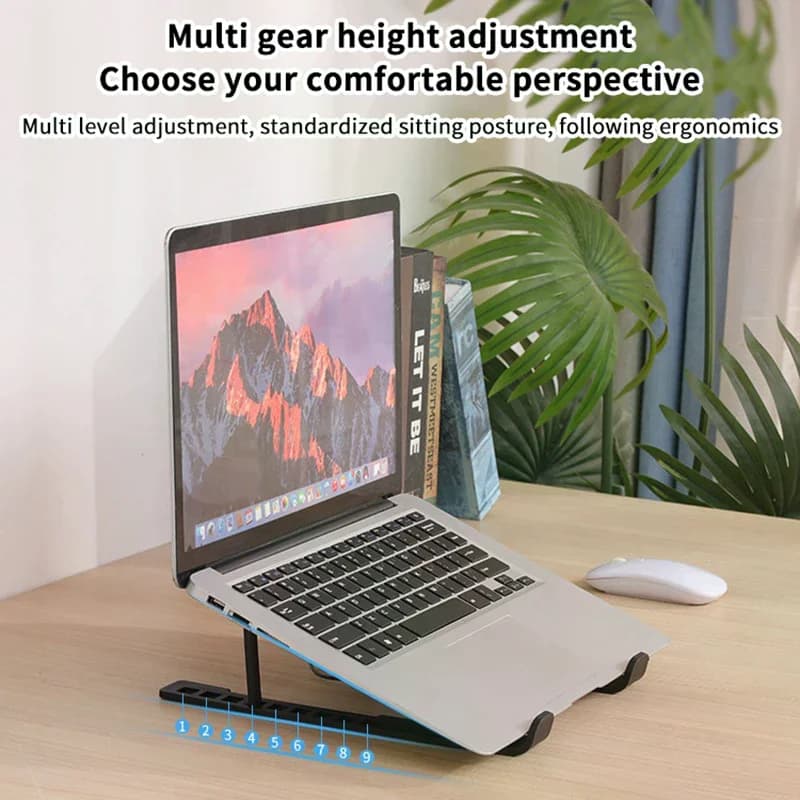 Supporto di Raffreddamento Pieghevole per Laptop, Base Portatile con Ventola di Raffreddamento e Supporto Regolabile in Altezza