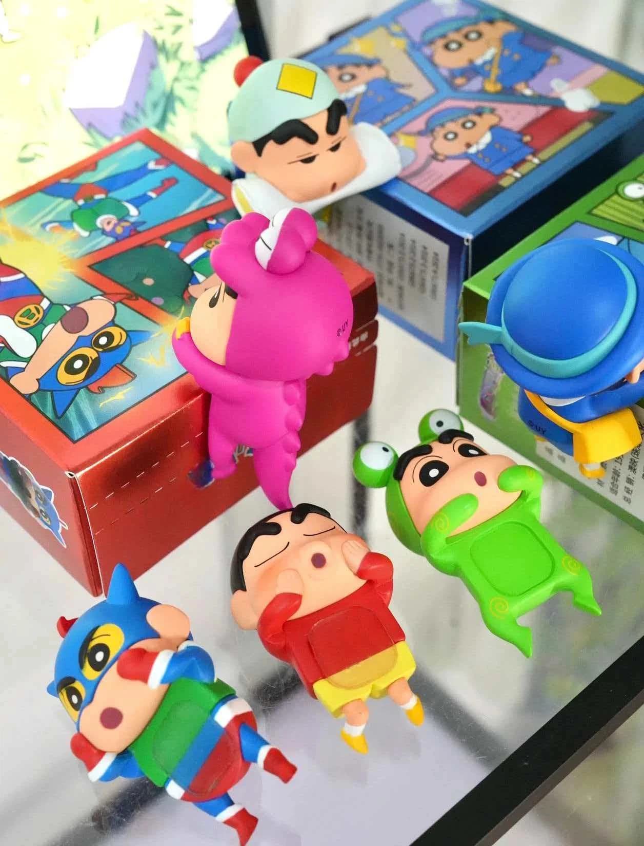 Set di 6 Statuette Anime Xiaoxin in Posizione Sdraiata, Blind Box, Ornamento per Auto Kawaii, Decorazione Espositiva, Giocattoli Artigianali, Regalo Festivo