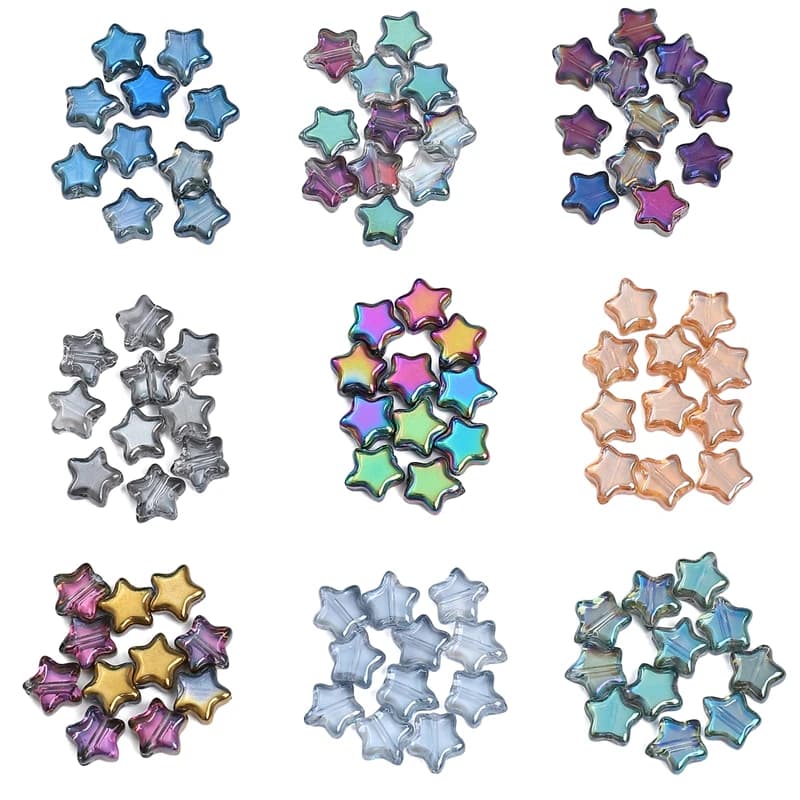 10 pz 8mm cristallo cristallo stella perline fascino colorato perline allentate per braccialetto orecchino collana gioielli fai da te che fanno accessori artigianali