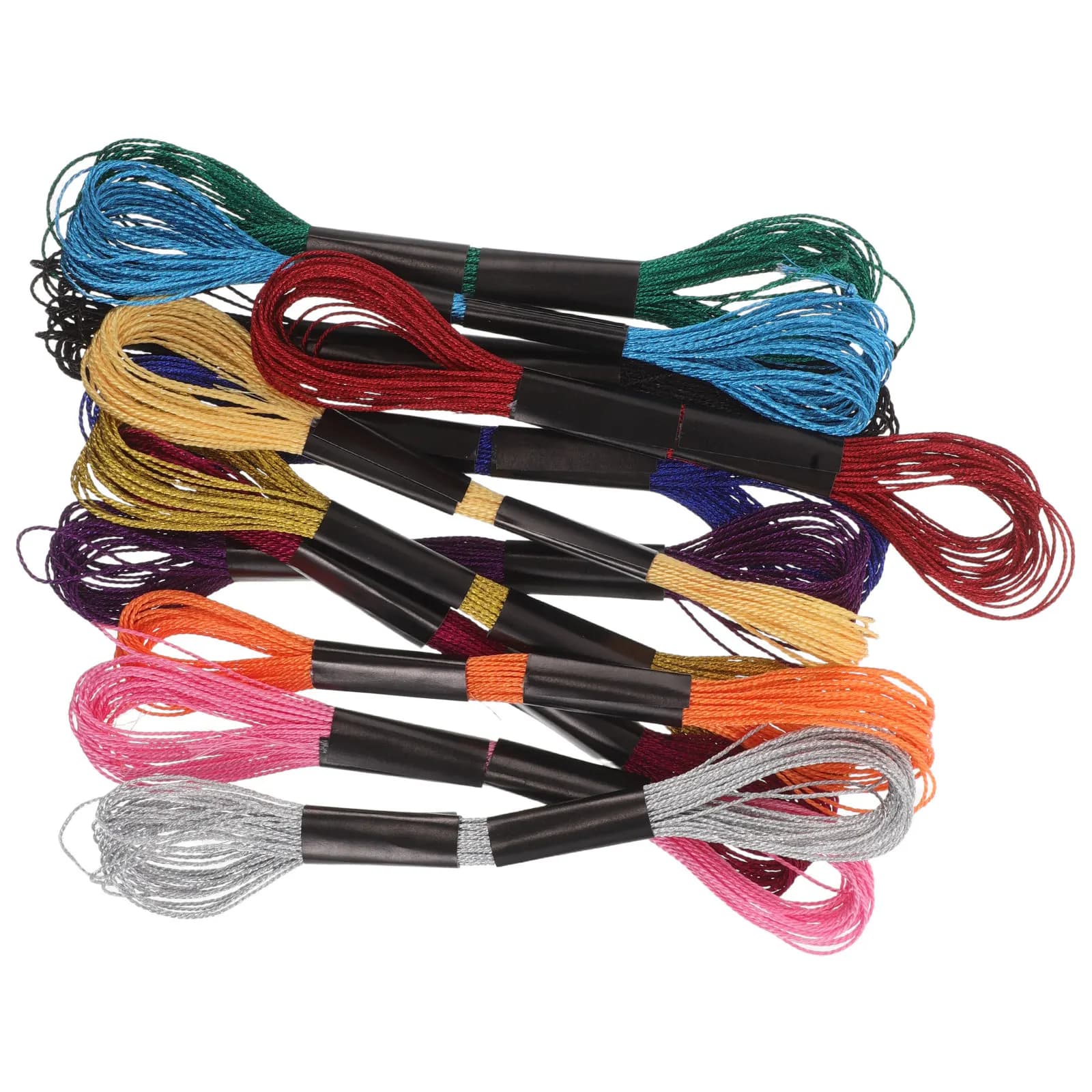 12Pcs Luxurious Metallic Embroidery Floss Polyester Shiny Thread Set for Embroidery Supplies Cross Stitch Needlework Home Decor