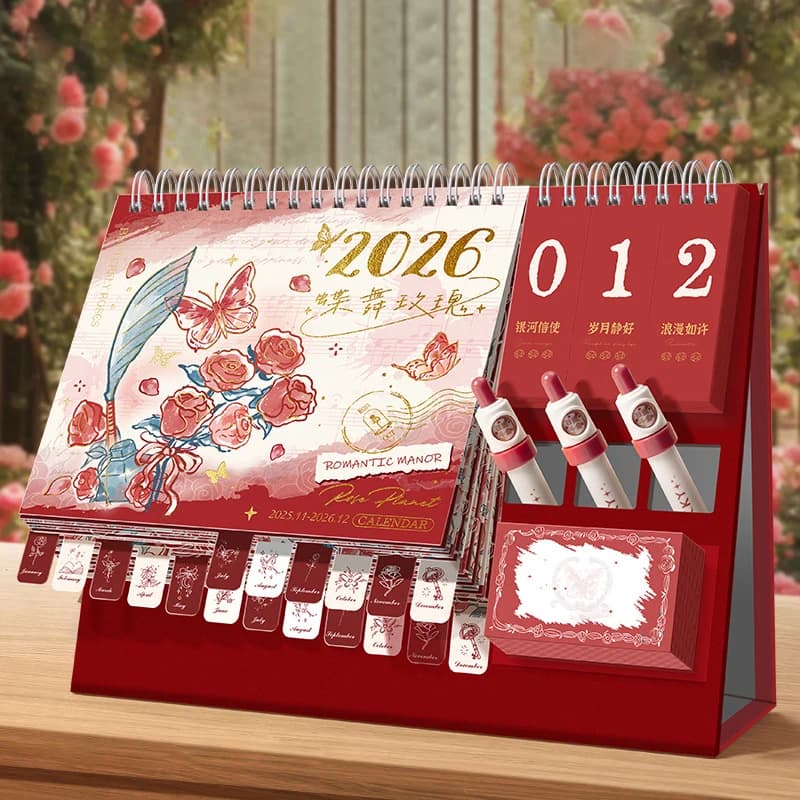 Calendario da tavolo multifunzionale 2026 Notebook creativo per il conto alla rovescia delle vacanze Pianificatore di pianificazione giornaliera Nuovo calendario desktop