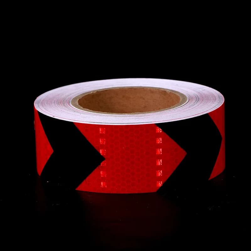 Nastro di avvertimento riflettente in PVC autoadesivo con freccia nera rossa da 2 pollici / 4 pollici per segnale stradale per auto furgone