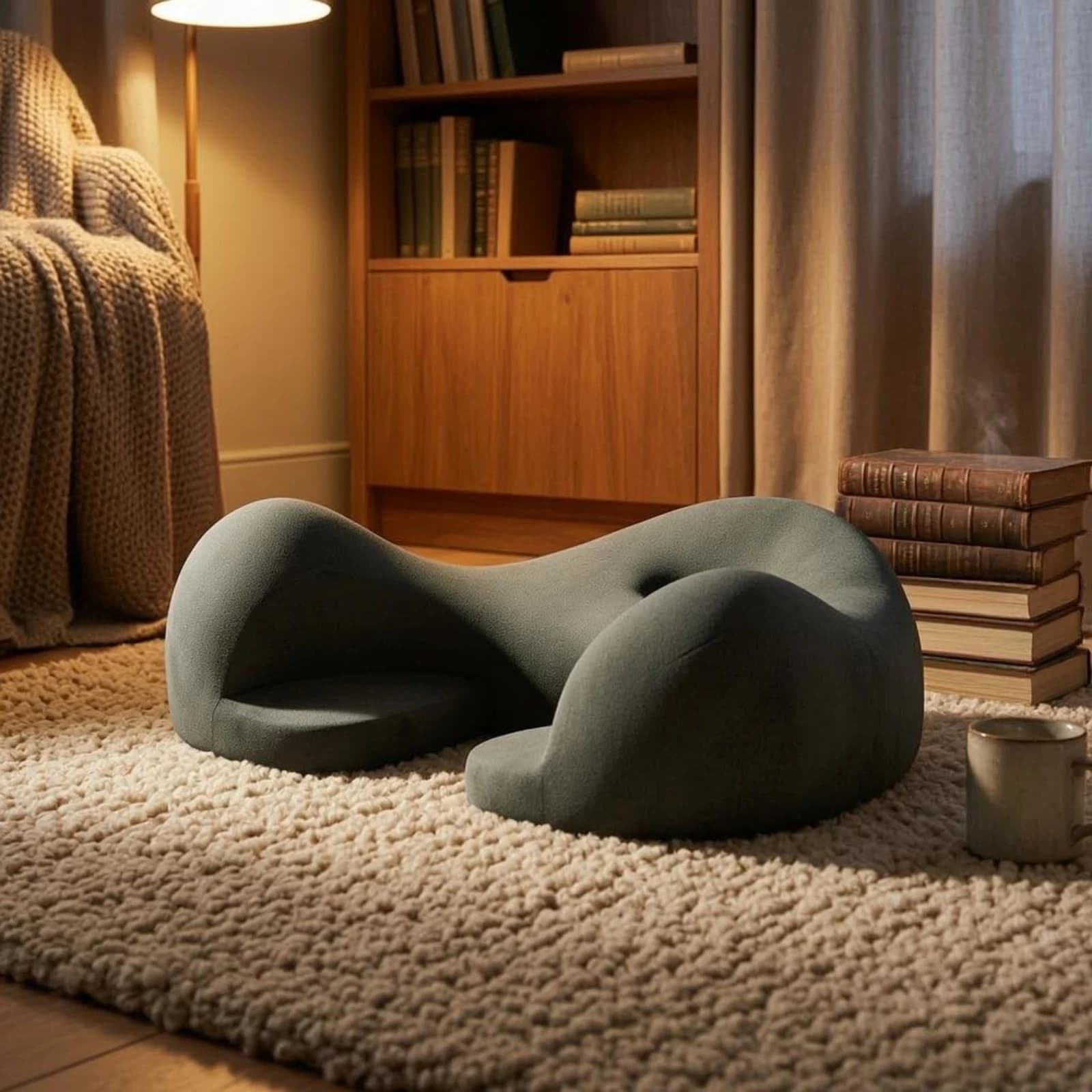 Cuscino per Meditazione Sagomato e Testurizzato, Cuscino da Pavimento Ergonomico, Accessorio per la Casa, Allevia la Pressione