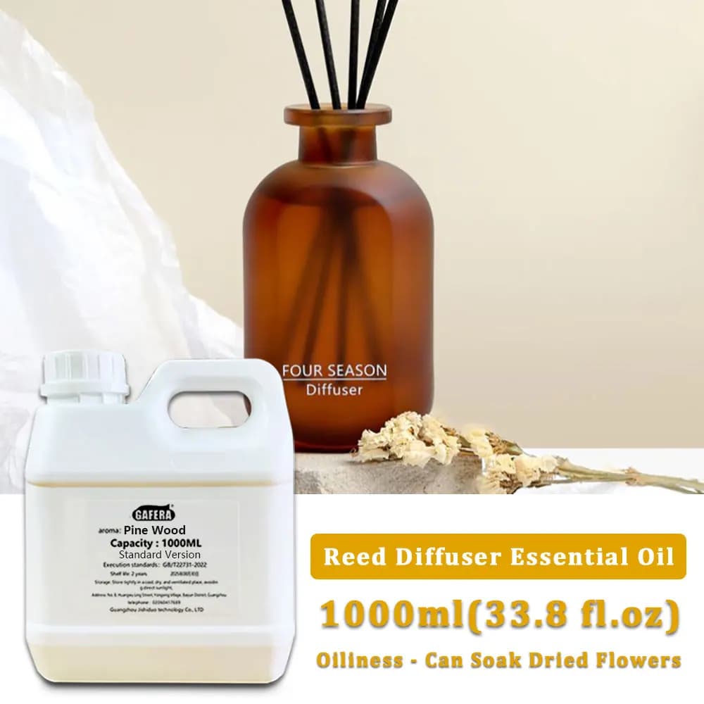 GAFERA 1000ml(33.8 fl.oz) Pine Wood/Cedar Flameless Aromatherapy Essential Oils, Hotel Reed Diffuser Oil, Large Bottle Perfume