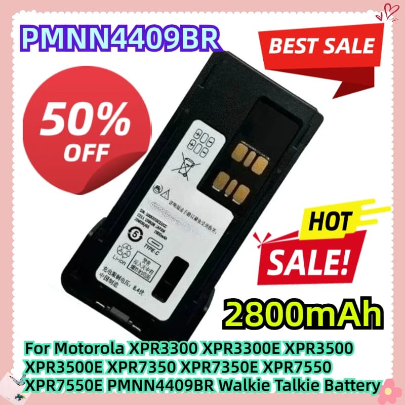 Batteria PMNN4409BR 7.4V 2800mAh per Walkie Talkie Motorola XPR3300 XPR3300E XPR3500 XPR3500E XPR7350 XPR7350E XPR7550 XPR7550E