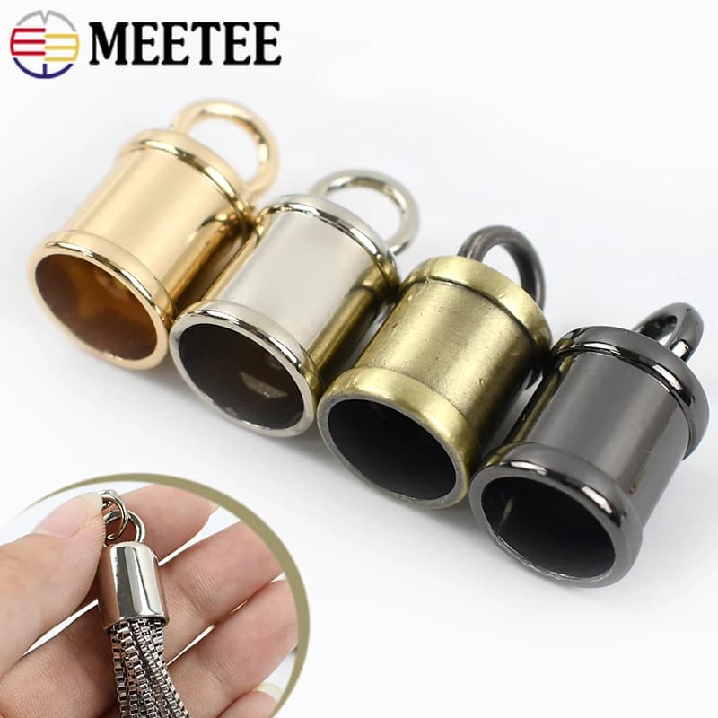 10 Pz Meetee 10*23mm Borsa Tappo di Metallo Nappa Frangia Fibbia Tasca Cavo di Blocco Chiusura Corda di Cuoio Vite connettore Accessori