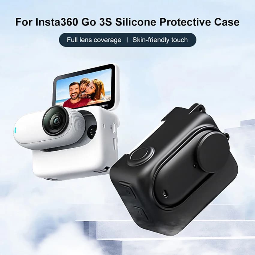 Silicone protective case + lens cover + rope Housing accessories for shock-resistant action chamber and falls for Insta360 GO 3S