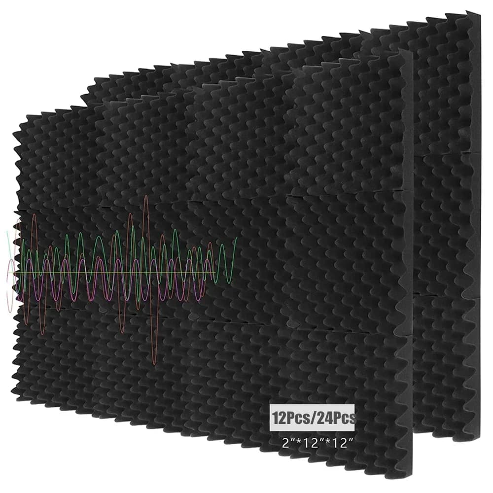12/24 Pz 30x30x5 cm Studio Pannelli di Schiuma Acustica Fonoassorbente Egg Schiuma Pad Drum Room Trattamento Suono Spugna Pannelli Murali