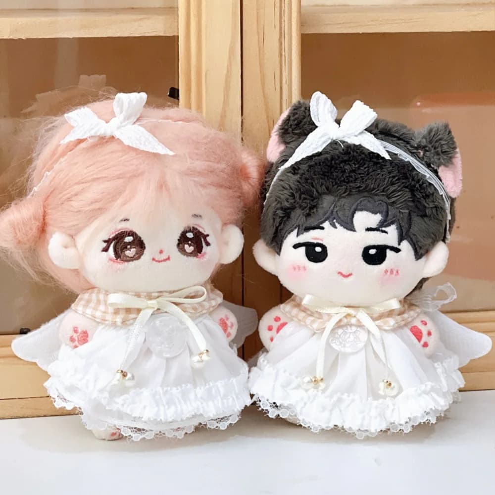 Vestito con Cinturino per Bambola in Cotone da 10 cm, Abito con Fiocco, Adorabile Completo Bianco per Bambola, Set di Vestiti per Bambola, Regalo per Bambini