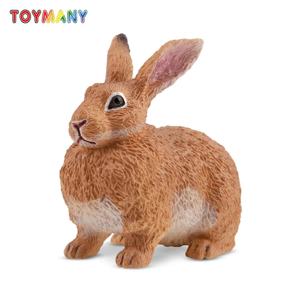 Toymany Simulation Flemish Giant Rabbit Wildlife Animal Model Toy Mini Figures Dolls Action Figurines Toys Children Gift
