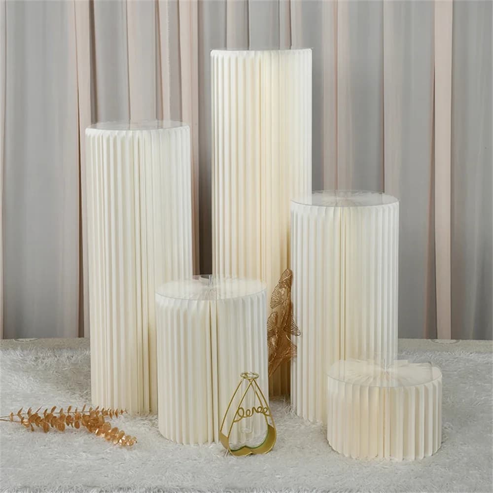 Folding Paper Roman Column Ornaments Party Wedding DIY Decoration Dessert Cake Table Stand Columns Decoration Display Stand