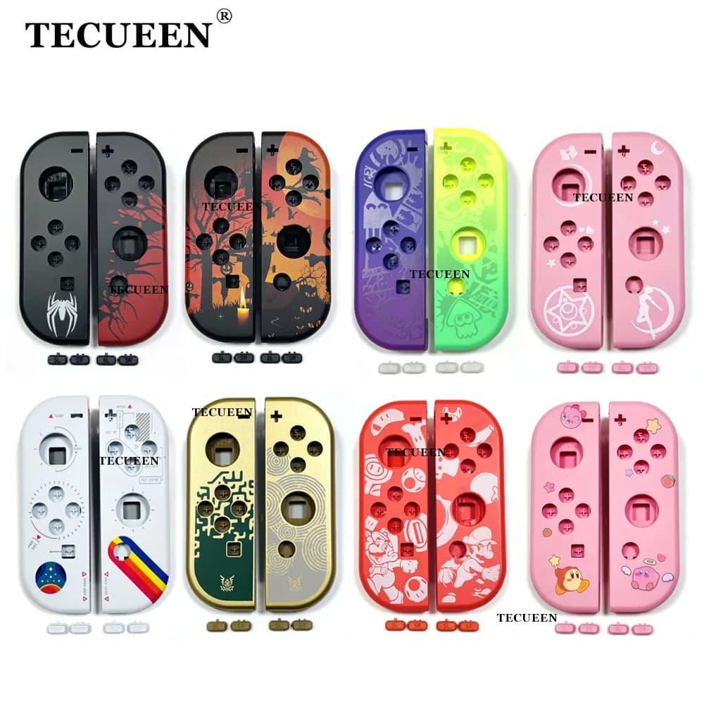 Guscio di Ricambio per Nintendo Switch Joy-Con, Scocca Completa con Pulsanti, Parti di Riparazione, Custodia in Plastica per Joy-Con Fai-da-te