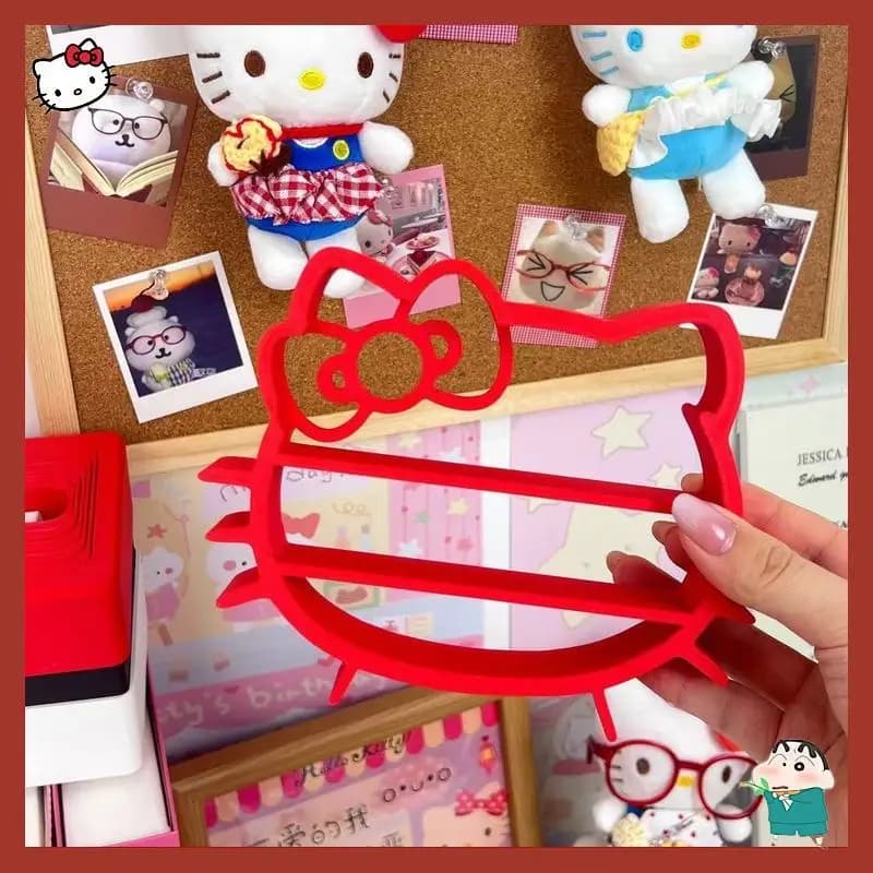 Espositore a forma di Hello Kitty stampato in 3D, scaffale portaoggetti per casa delle bambole, miniature, cibo, oggetti da collezione, organizer da scrivania per la casa