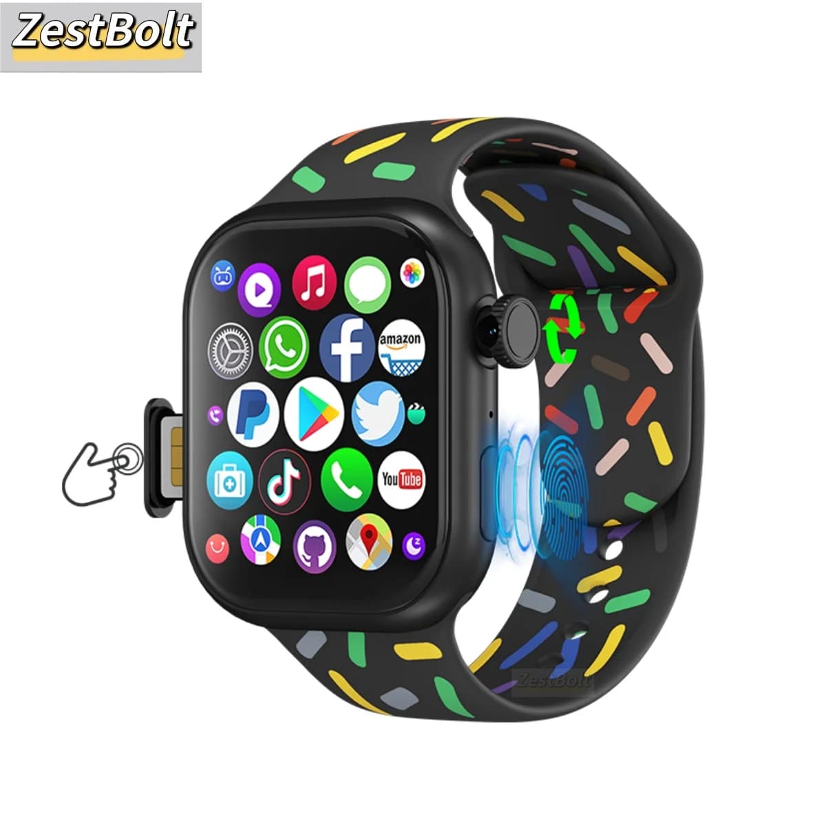 New S11 Smartwatch VP19 Pro Touch ID 2.29 inch Amoled Smart Watch with GPS rotating camera NFC compas Google Play Store Sim Card
