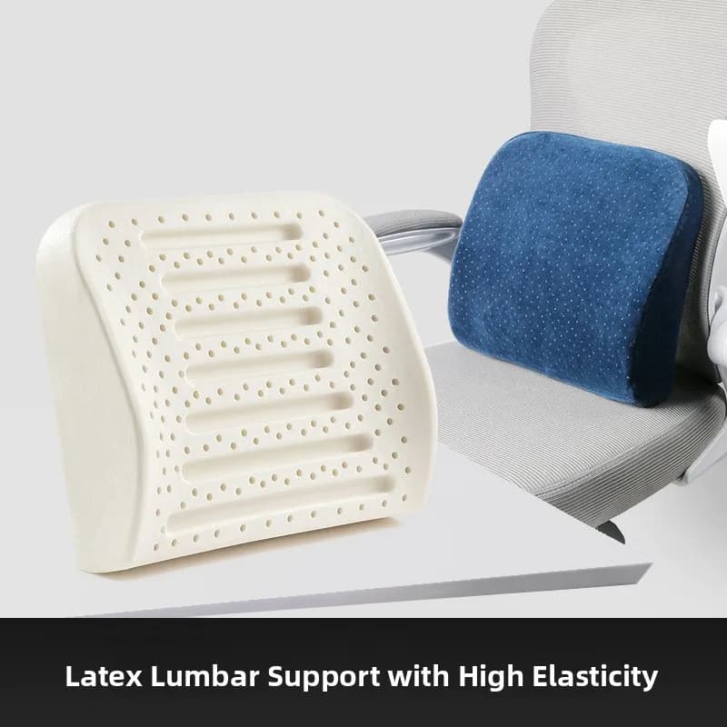 Cuscino Lombare in Lattice Naturale per Ufficio, Supporto Schiena Traspirante per Adulti, Stile Moderno e Semplice, Allevia il Dolore alla Schiena
