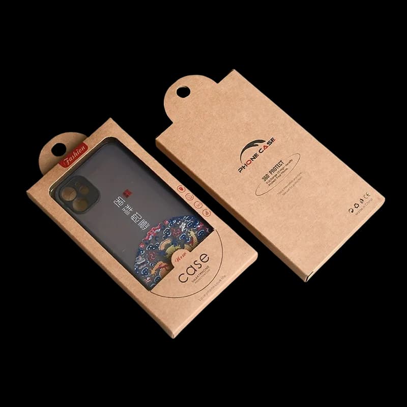 Confezione personalizzata da 500 pezzi per iPhone 15 16 Plus Pro Max Custodia per telefono Scatola universale in carta Kraft per custodia per cellulare w28